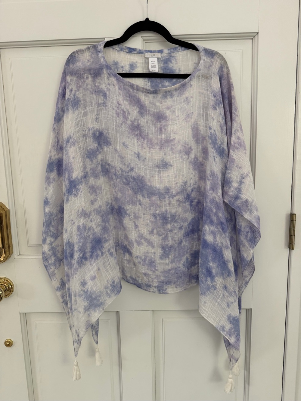 J. Jill Lavender/ Blue/ White Tie-Dye Clearwater Poncho, One Size